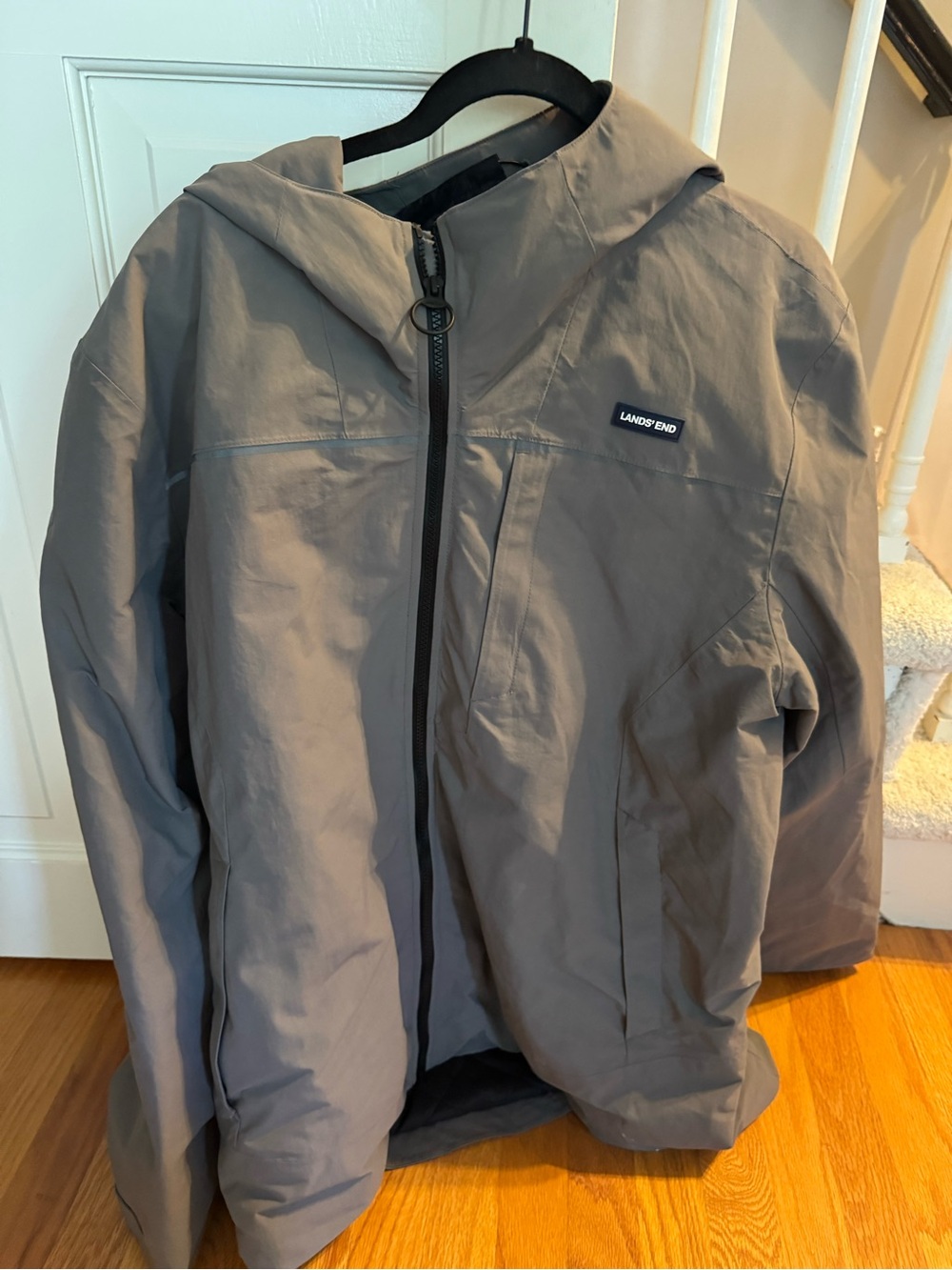 Lands' End Men's Jacket with Navy Label and Gray Shell